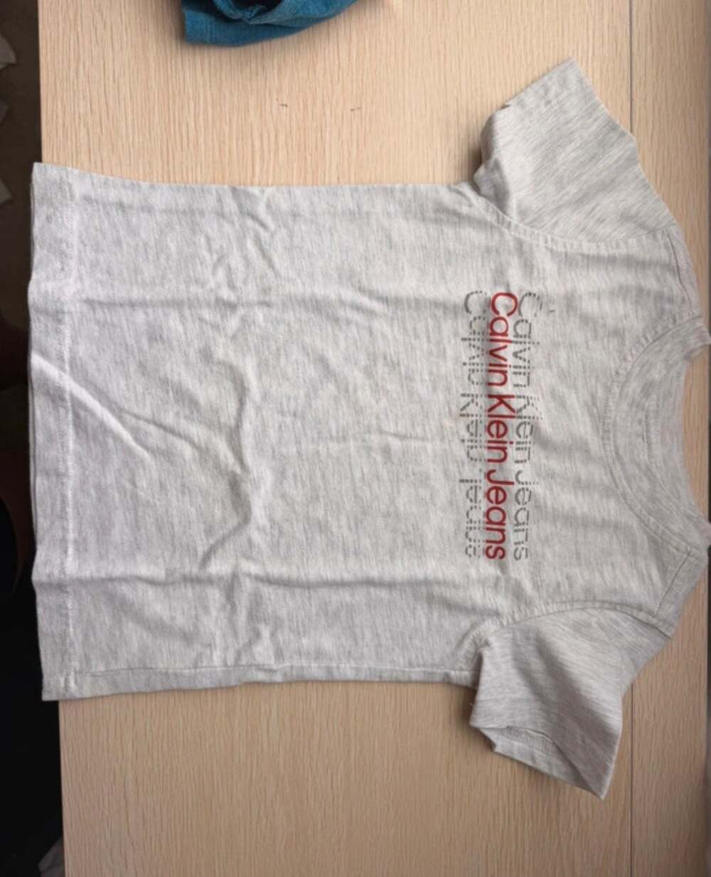 Calvin Klein Jeans Boys Gray Short Sleeve Spellout Logo T-Shirt Size 3T